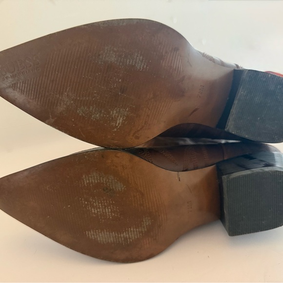 Guess Brown Heeled Cowboy Boots - Picture 3 of 7